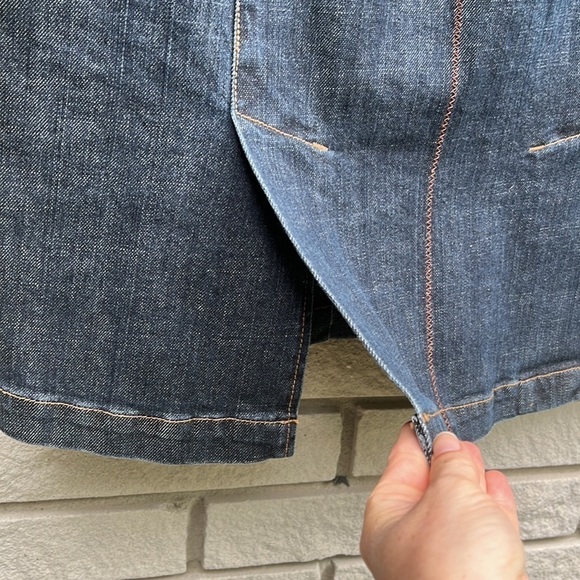 Lois Asymmetrical Denim Skirt Button Front Sz 7 - Picture 6 of 8